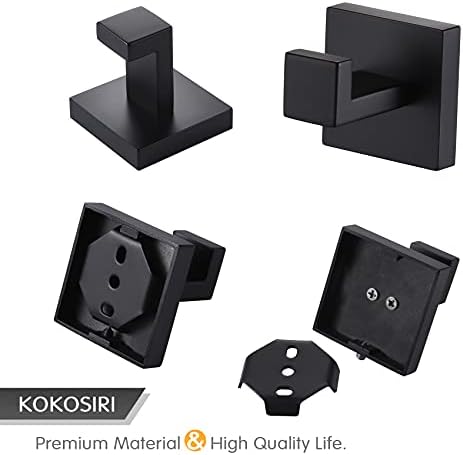 KOKOSIRI Wall-Mounted Bath Towel Hook Robe Coat Organizer Matte Black