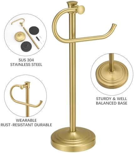 BESy Brushed Gold Stand Towel Bar