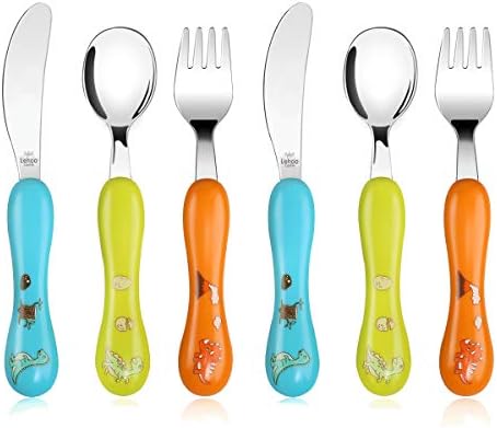 Lehoo Castle Safe Dinosaur Toddler Flatware Set with 6PCS