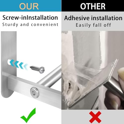 VOTZAAQ 24in Wall-Mounted Stainless Steel Towel Rack with Double Towel Bar
