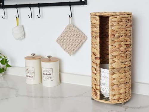StorageWorks Water Hyacinth Toilet Paper Holder 3 Rolls