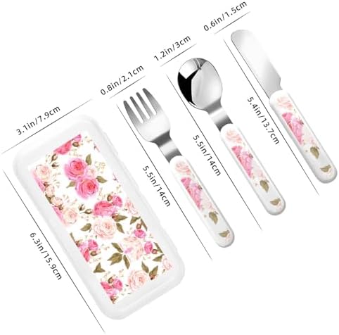 Stunning Floral Pink Flatware Set