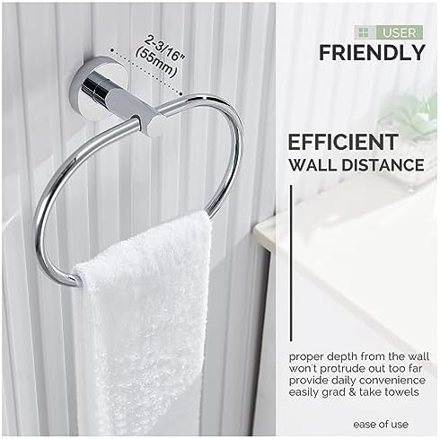 Angle Simple Towel Ring Stainless Steel Swivel Towel Holder for Home Kitchen