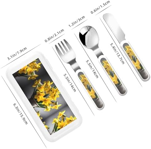 Bouquet of Daffodils Stainless Steel Flatware Set with Case