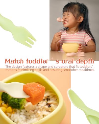 Ergonomic Toddler Utensils Set for 1-4 Year Olds