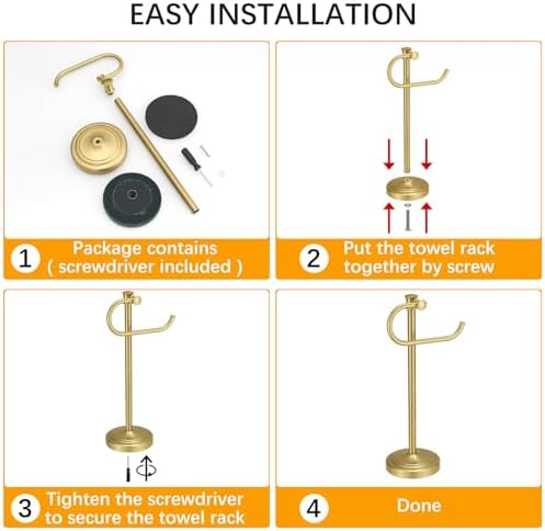 BESy Brushed Gold Stand Towel Bar