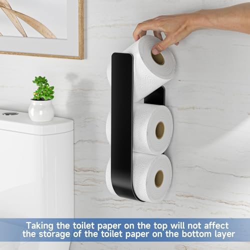Space-Saving Toilet Paper Organizer Matte Black