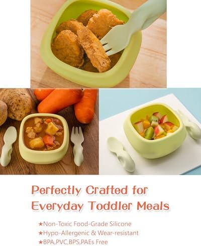 Ergonomic Toddler Utensils Set for 1-4 Year Olds