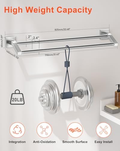 Alise Wall-Mounted Heavy Duty Stainless Steel Towel Bars for Bathroom