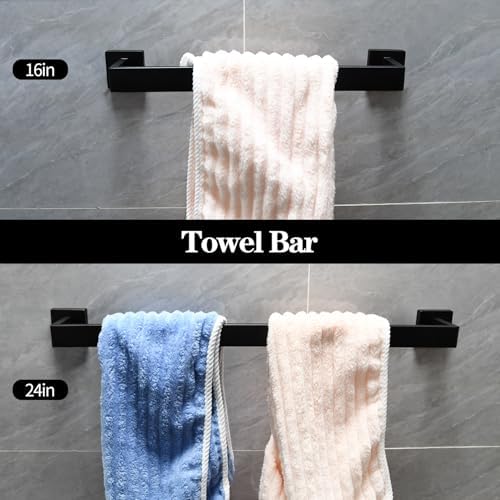 Sturdy 16-inch Bath Towel Bar Set with 10 Pieces in Stainless Steel