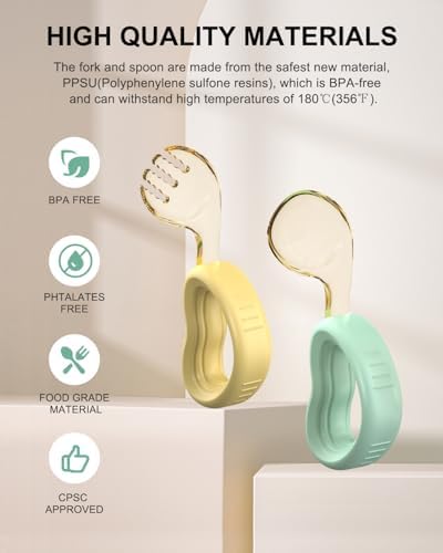 BPA-Free Toddler Forks Spoons Set by Catvegue