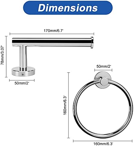 Sturdy Towel Toilet Paper Holder - Chrome Stainless Steel