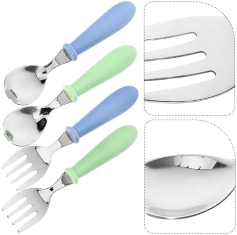 Hemoton 4pc Stainless Steel Kids Forks and Spoons Set