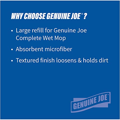 Genuine Joe 40Microfiber Wet Mop Head Durable Effortless