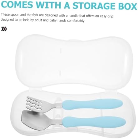 Safe self-feeding utensils set with storage box - Great for weaning