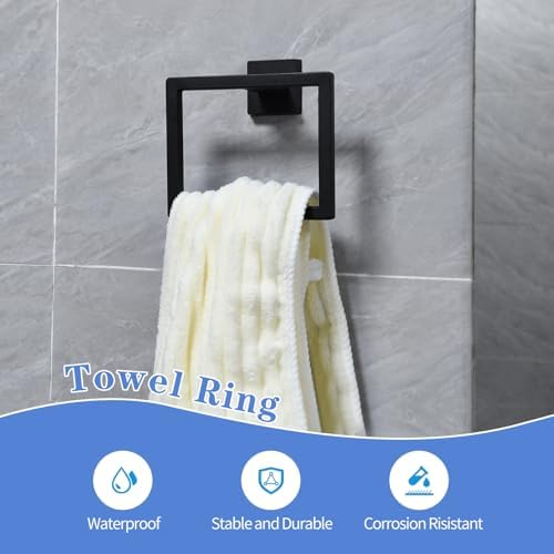 Sturdy 16-inch Bath Towel Bar Set with 10 Pieces in Stainless Steel