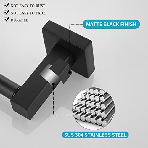 WOLIBEER Black Toilet Paper Holder with Double Post Pivoting Design