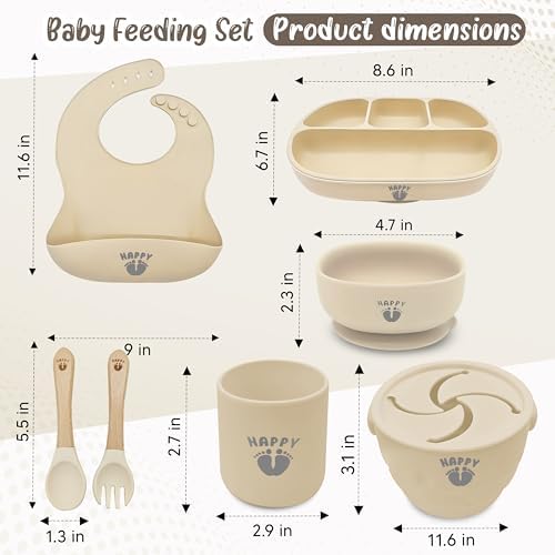 Happy Feet 9 Piece Food Grade Silicone Feeding Set