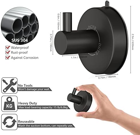 Compact Modern Suction Cup Shower Hooks