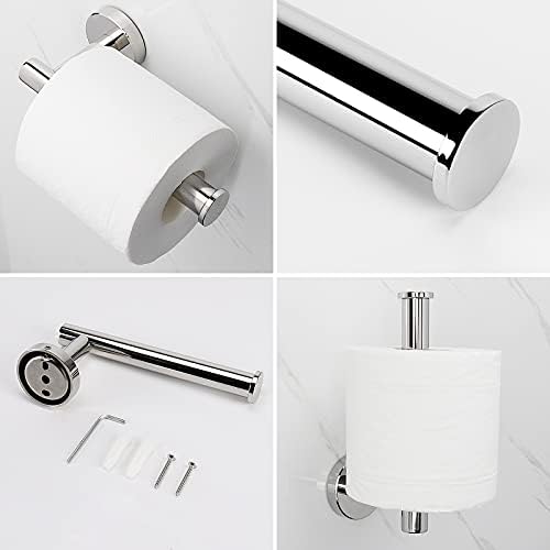 Sturdy Towel Toilet Paper Holder - Chrome Stainless Steel