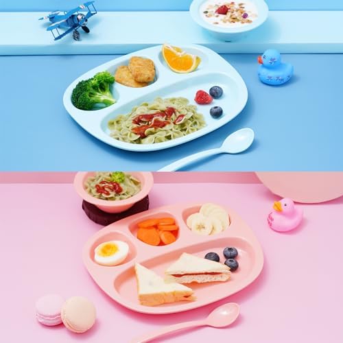 KALAVINKA Hygienic Toddler Tableware Set 6PCS Blue Yellow