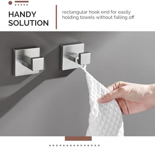 Modern stainless steel towel hooks for bathroom organization