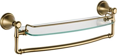Delta Cassidy Glass Shelf with Towel Bar 18 inch Champagne Bronze