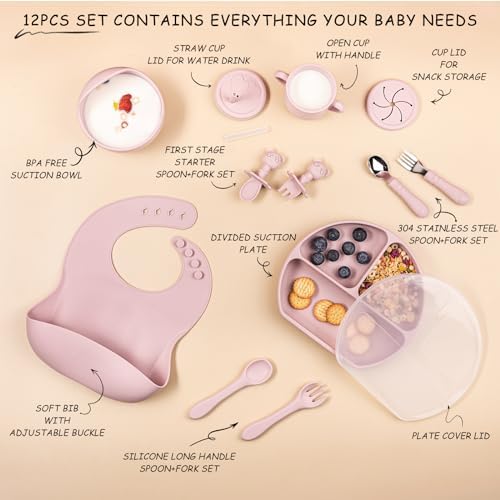 Vivalada Silicone Baby Feeding Set - 12PCS 6 Months