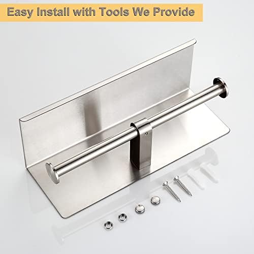 Sturdy 304SS STopleft Holder Double Head Space Saver Brushed Nickel Rust-Free