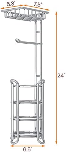 Sturdy Toilet Paper Holder with Shelf for Bathroom Storage Organizer