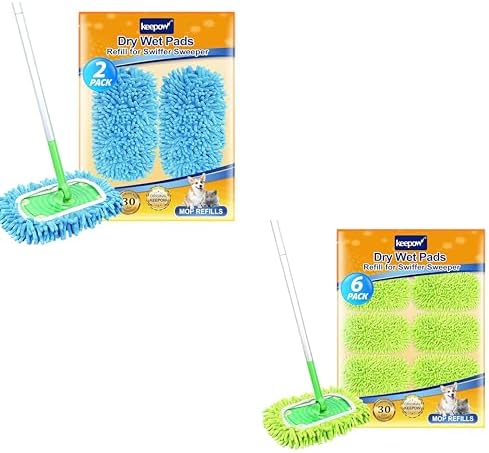 KEEPOW 26 Pack Reusable Microfiber Mop Pads for Swiffer