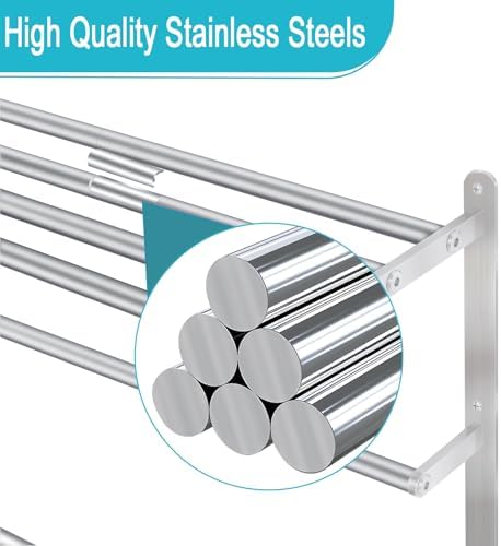Wall-Mounted 24-inch Stainless Steel Towel Rack