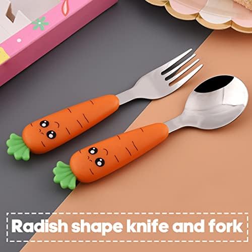 Spool Fork Set for Babies Self-Feeding Travel Cutlery with Case