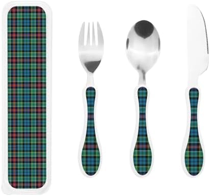 Royal Stewart Allison Ancient Tartan Kids Stainless Steel Cutting Set with Case