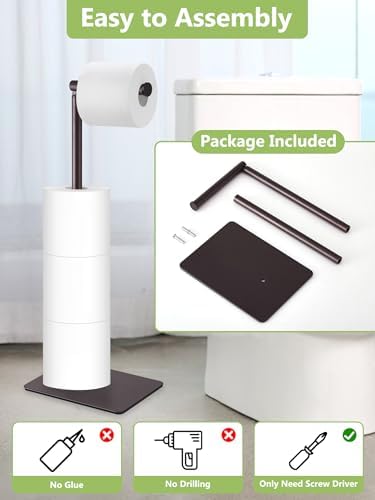 Sturdy Rust-Resistant Toiletpaper Holder Stand