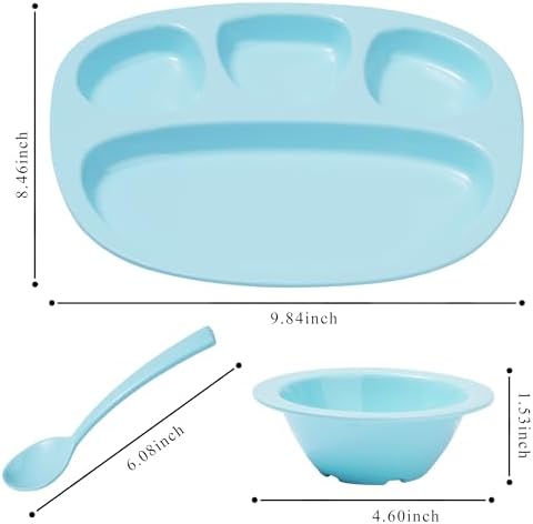 KALAVINKA Hygienic Toddler Tableware Set 6PCS Blue Yellow