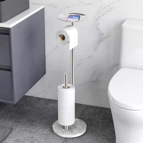 FEILERN Rust-Proof Toiletry Holder with Phone Shelf 4 Rolls Storage