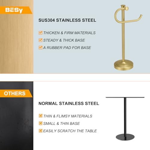BESy Brushed Gold Stand Towel Bar