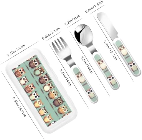 Elegant Cartoon Owls Travel Utensil Set