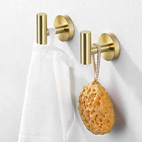 Stainless Steel Ease Bath Towel Ring Hook Screw-Mounted Brass Finish Rust-Resistant