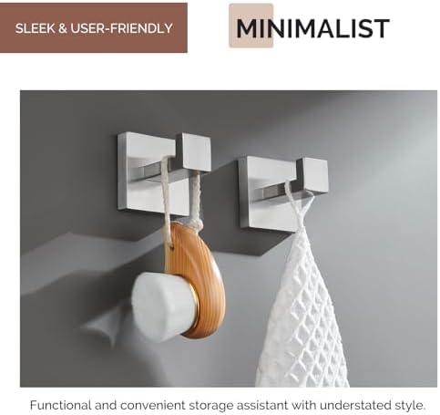 Modern stainless steel towel hooks for bathroom organization