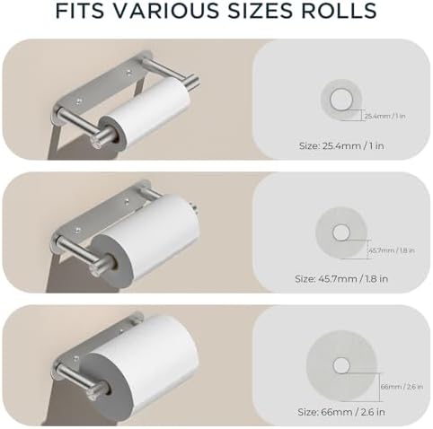 FORIOUS Toilet Paper Holder Stainless Steel Pivoting
