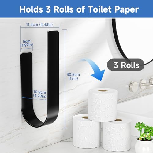 Space-Saving Toilet Paper Organizer Matte Black