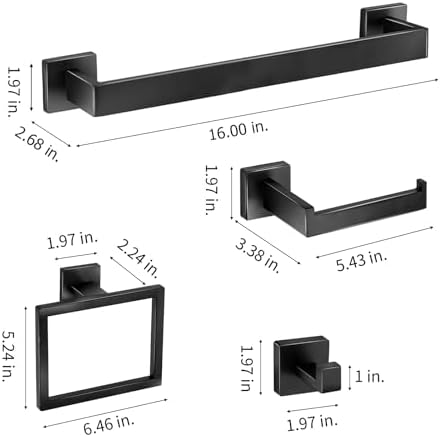 Premium 10-Piece Bathroom Hardware Set with Matte Black Design