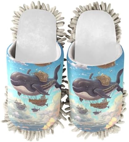 White Whales Mop Slippers
