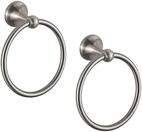 Bathroom Towel Ring Set Brushed Nickel Durable Wall Mount for 2