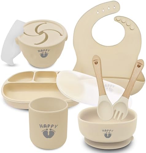 Happy Feet 9 Piece Food Grade Silicone Feeding Set