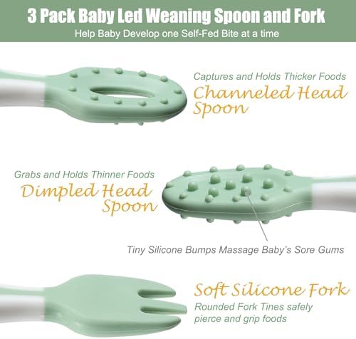 Perfect for Baby BPA-Free Self-Feeding Spoons Set for Kids