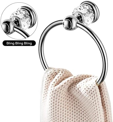 Crystal Towel Holder Silver Bathroom Towel Rack
