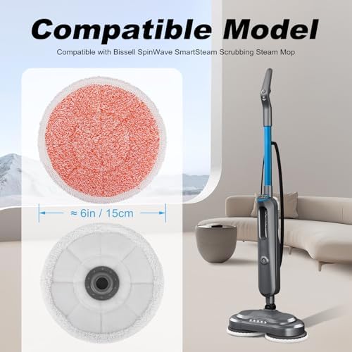 Bissell Spinwave 3897A Replacement Steam Mop Pads 12Pack